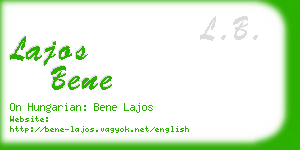 lajos bene business card